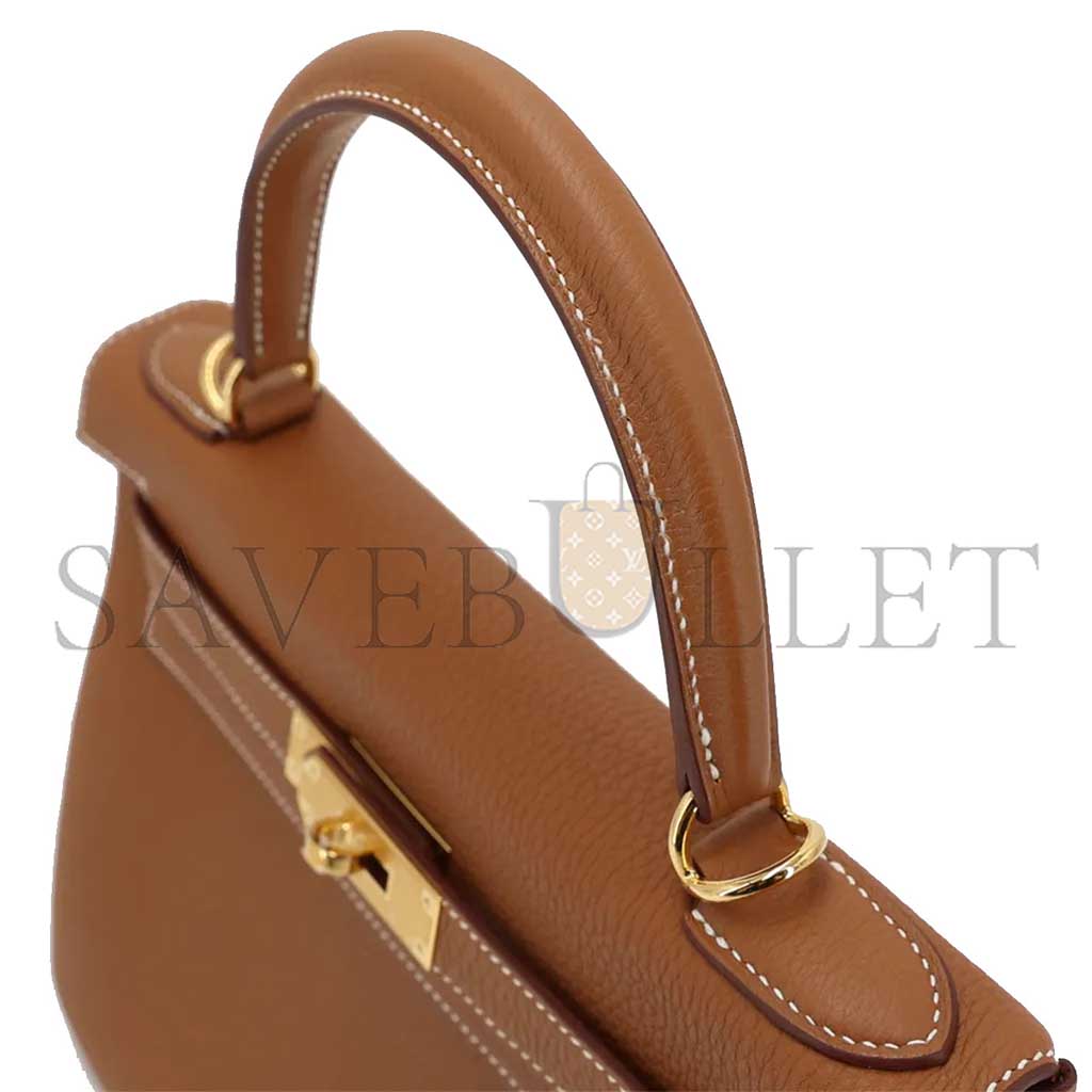 HERMÈS MASTER KELLY 28 GOLD BROWN GOLD TOGO GOLD BUCKLE (28*22*10cm) 